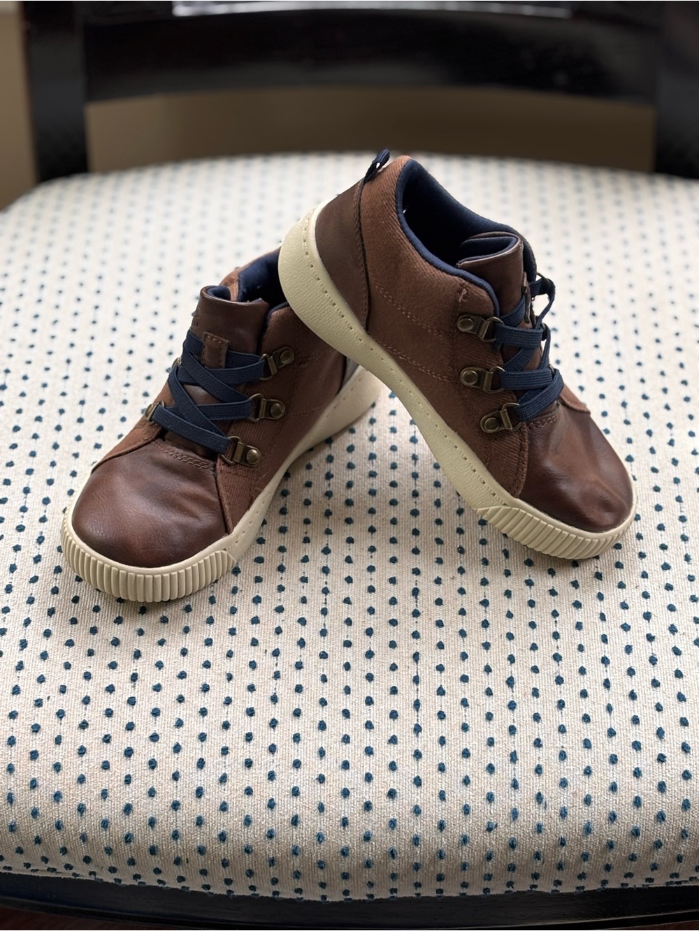 Carter's Brown Sneakers with Navy Laces and Cream Soles